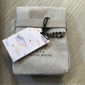 Alexis Bittar Gray Suede Gift Bag Jewelry Pouch Storage with tag 4.5x3.5x1.5”
